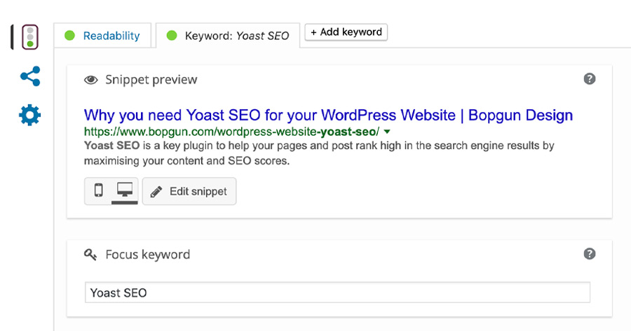 Yoast SEO Snippet Preview